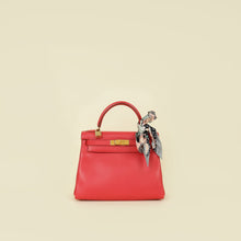 Hermes Rouge Vintage Kelly 28 Bag W/ Twilly