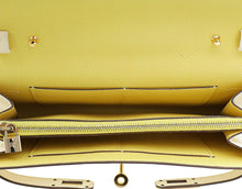 Hermes Nata Jaune Poussin Kelly Classique To Go Verso Wallet