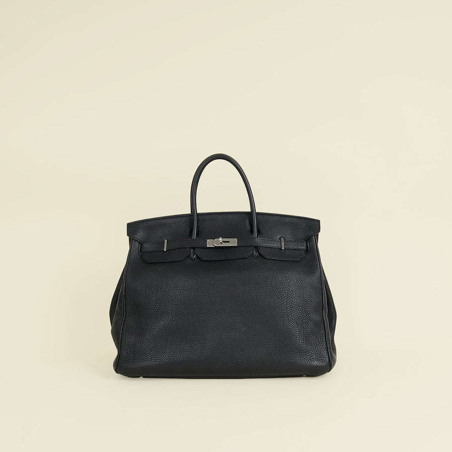 Hermes Noir Retourne Birkin 40 Bag