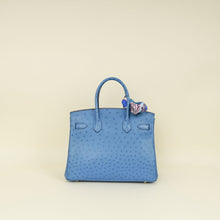 Hermes Bleu Mykonos Birkin 30 Ostrich Bag with 2 Twilly