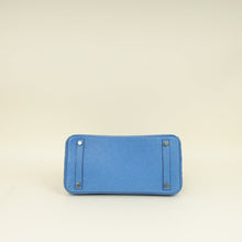 Hermes Bleu Mykonos Birkin 30 Ostrich Bag with 2 Twilly