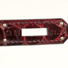 Hermes Bordeaux Shiny Porosus Crocodile Sellier Kelly 35 Bag
