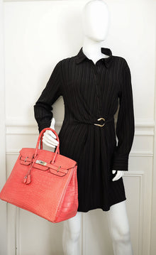 Hermes Bougainvillea Matte Alligator Retourne Birkin 35 Bag