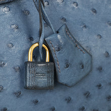 Hermes Mykonos Blue Ostrich Retourne Birkin 30 Bag