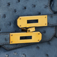 Hermes Mykonos Blue Ostrich Retourne Birkin 30 Bag