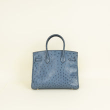Hermes Mykonos Blue Ostrich Retourne Birkin 30 Bag
