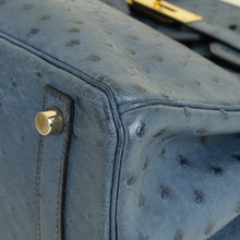 Hermes Mykonos Blue Ostrich Retourne Birkin 30 Bag