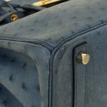 Hermes Mykonos Blue Ostrich Retourne Birkin 30 Bag
