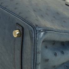 Hermes Mykonos Blue Ostrich Retourne Birkin 30 Bag