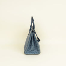 Hermes Mykonos Blue Ostrich Retourne Birkin 30 Bag