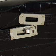 Hermes Noir Kelly To Go Shiny Alligator Wallet