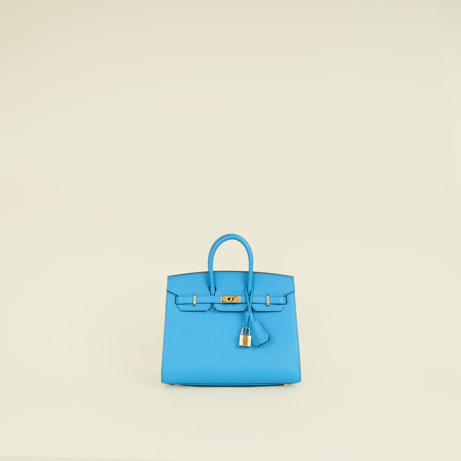 Hermes Bleu Frida Sellier Birkin 25 Bag