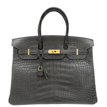 Hermes Graphite Matte Alligator Birkin 35 Bag