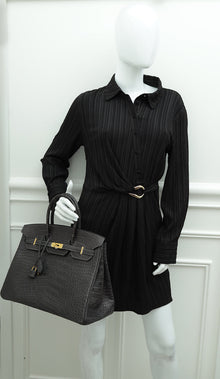 Hermes Graphite Matte Alligator Birkin 35 Bag
