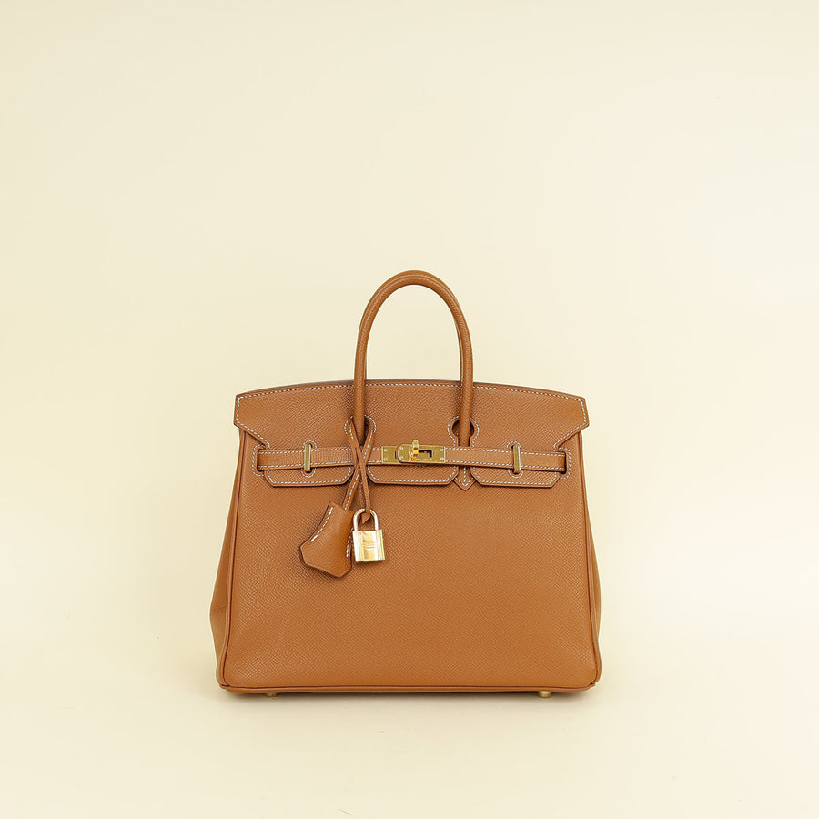 Hermes Gold Retourne Birkin 25 Bag