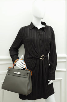 Hermes Vert De Gris Retourne Kelly 28 Bag W/ Twilly