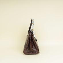 Hermes Chocolate Matte Niloticus Crocodile Birkin 30 Bag w/ Twilly