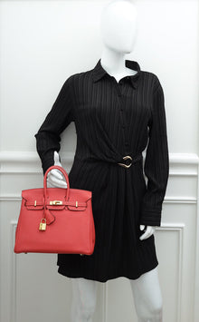 Hermes Rouge Pivoine Birkin 25 Bag