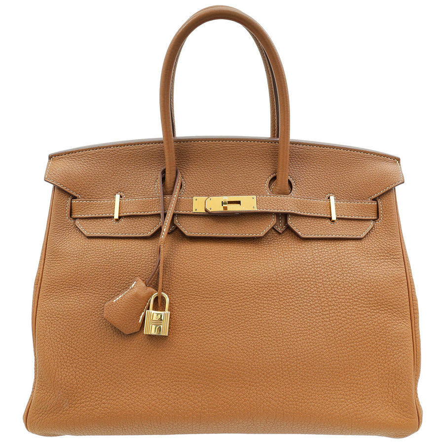 Hermes Gold Retourne Birkin 35 Bag