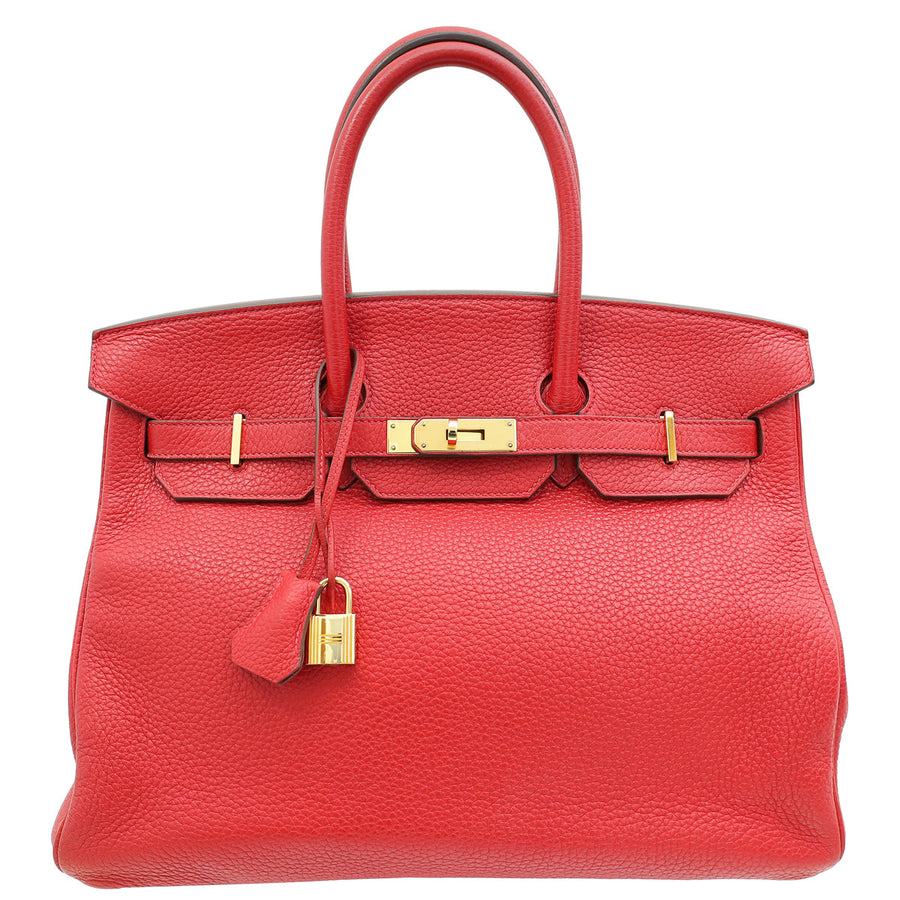 Hermes Geranium Retourne Birkin 35 Bag