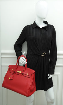 Hermes Geranium Retourne Birkin 35 Bag