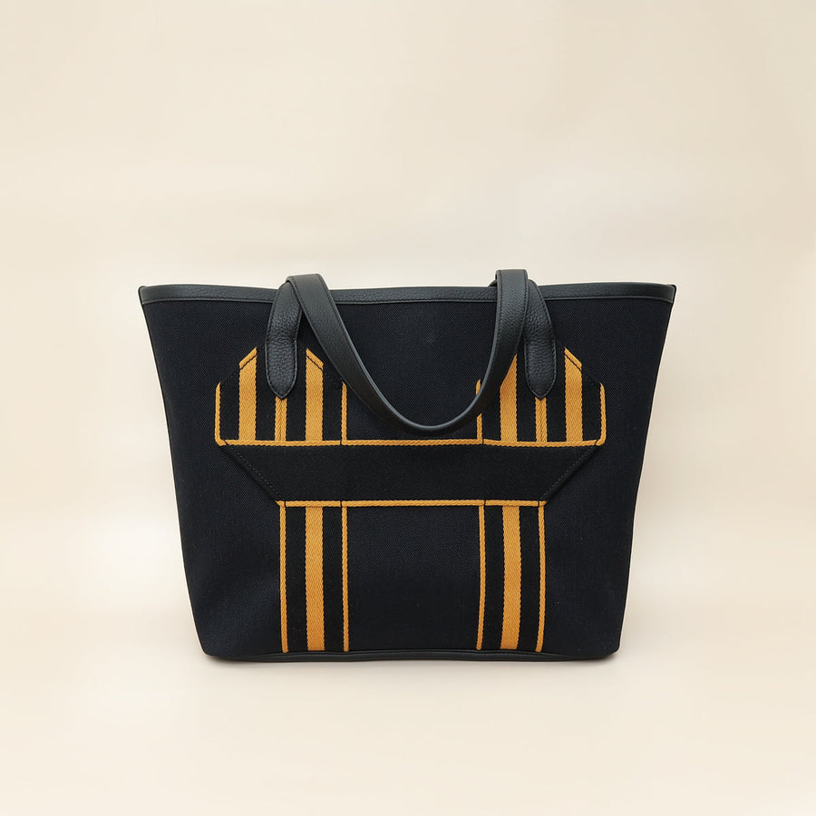 Hermes Noir Pursangle Tote Military Bag