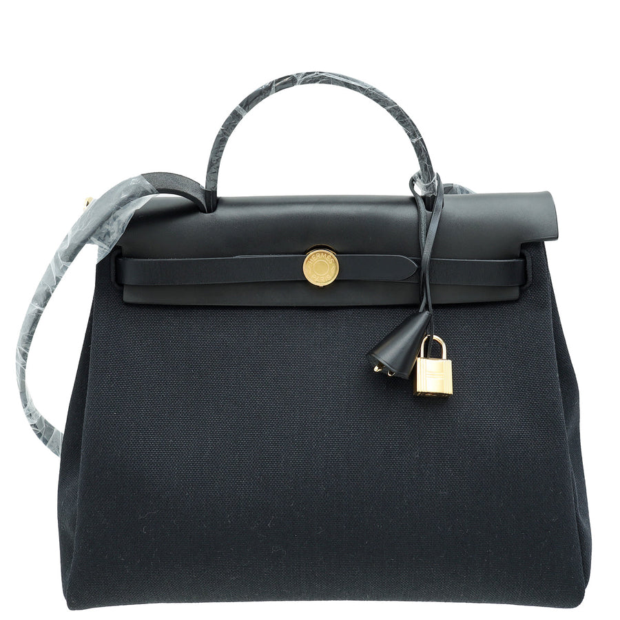 Hermes Noir Military Herbag Zip 31 PM Bag