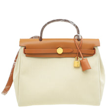 Hermes Bicolor Herbag 31 PM Retourne Toile Militaire Vache Hunter Bag
