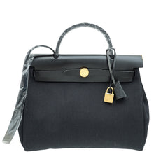 Hermes Noir Herbag Zip 31 PM Toile Vache Hunter Bag