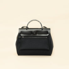 Hermes Noir Herbag Zip 31 PM Retourne Military Toile and Vache Bag