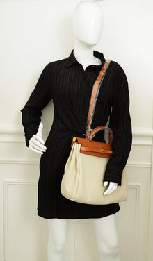 Hermes Bicolor Herbag Zip 31 PM Retourne Toile Militaire Vache Hunter Bag