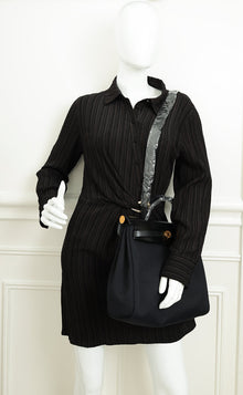 Hermes Noir Herbag Zip 31 Retourne Military Toile Bag