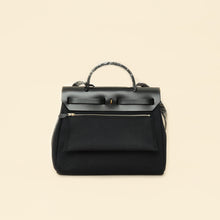 Hermes Noir Herbag Zip 31 Retourne Military Toile Bag