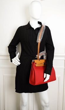 Hermes Bicolor Herbag Zip 31 PM Military Toile Vache Hunter Bag