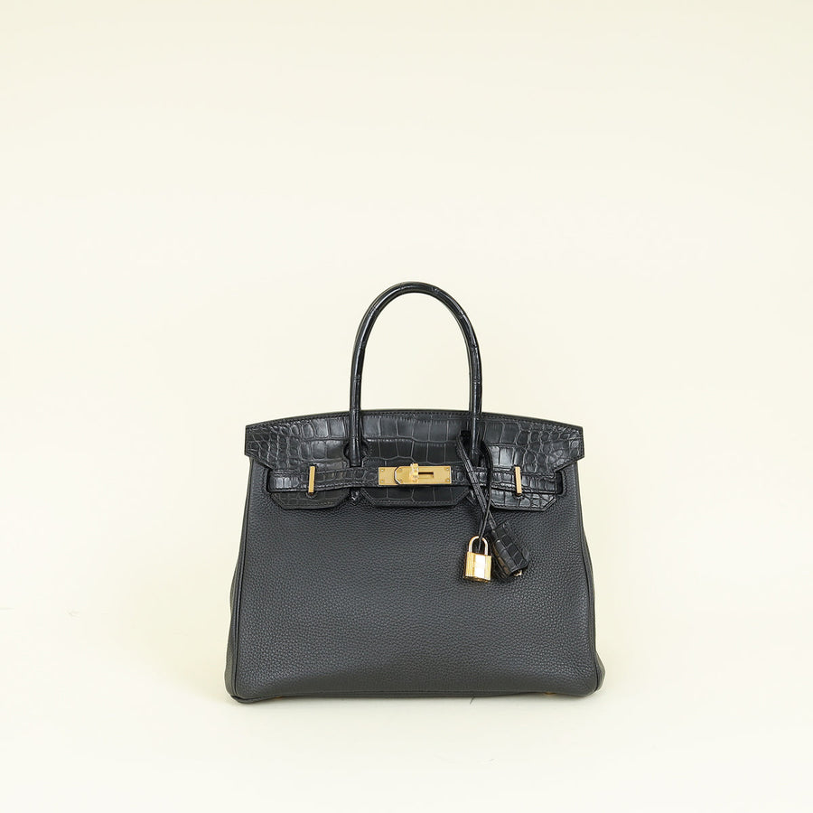 Hermes Noir Birkin 30 Touch Bag