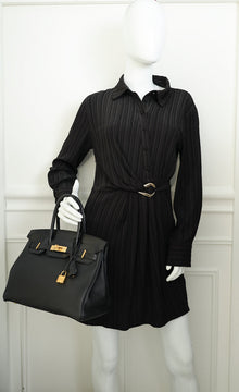 Hermes Noir Birkin 30 Touch Bag