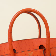 Hermes Orange Ostrich Birkin 30 Bag