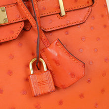 Hermes Orange Ostrich Birkin 30 Bag