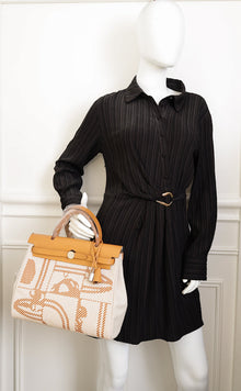 Hermes Tricolor Herbag Zip 31 PM "Brides de Gala Desordre" Motif Bag