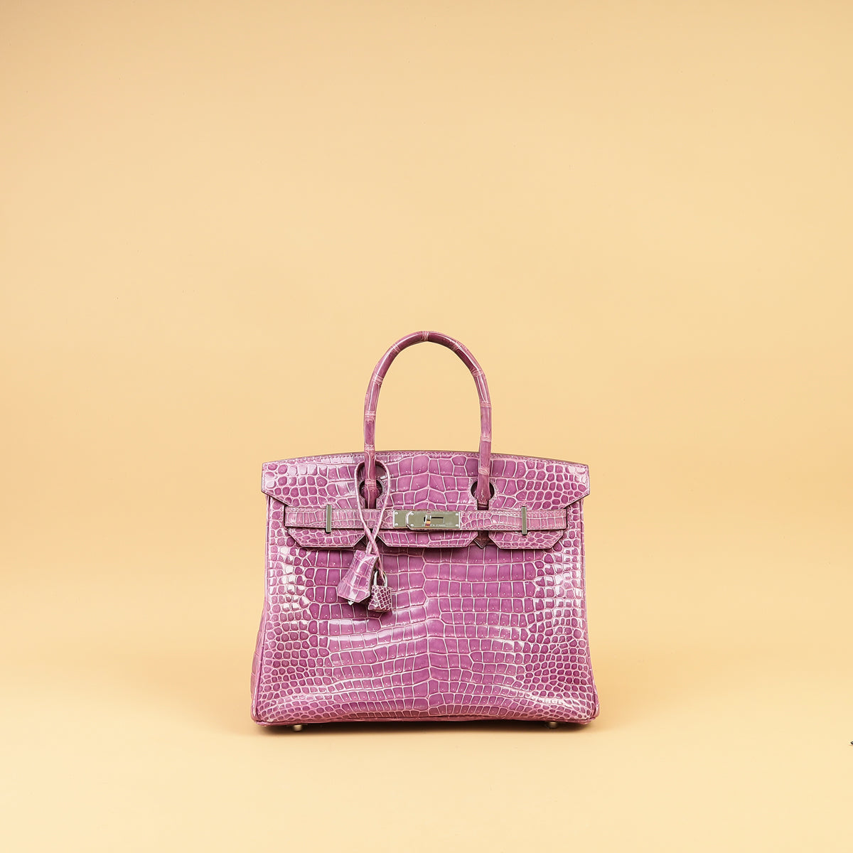 Hermes Violet Shiny Porosus Crocodile Birkin 30 Bag