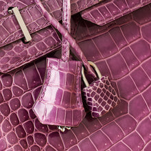 Hermes Violet Shiny Porosus Crocodile Birkin 30 Bag