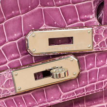 Hermes Violet Shiny Porosus Crocodile Birkin 30 Bag