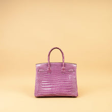 Hermes Violet Shiny Porosus Crocodile Birkin 30 Bag