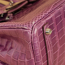 Hermes Violet Shiny Porosus Crocodile Birkin 30 Bag