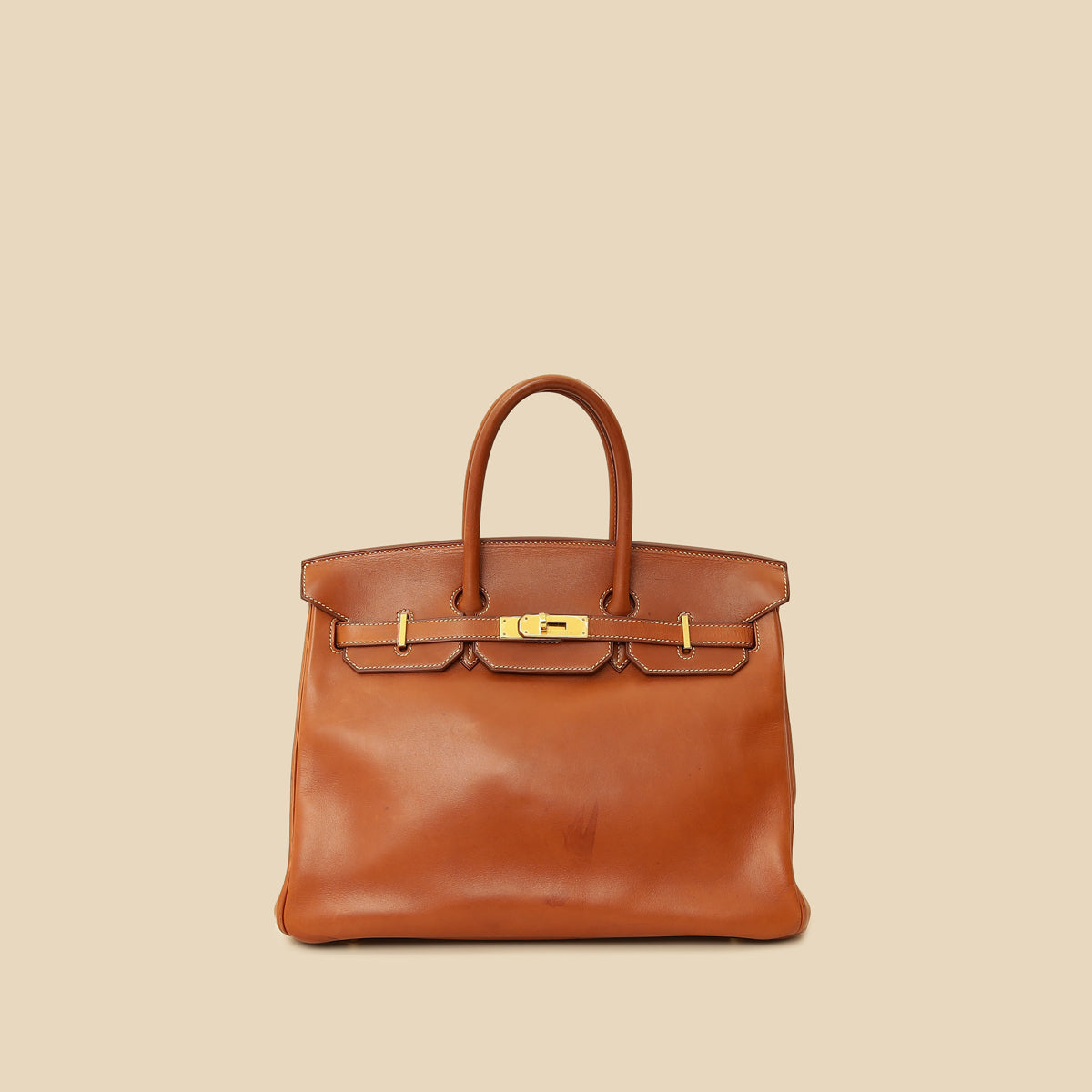 Hermes Gold Birkin 35 Barenia Bag