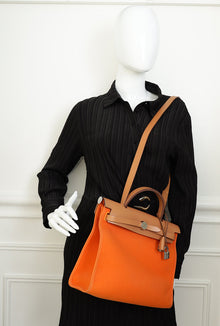 Hermes Orange Sellier Herbag Zip 31 PM Bag