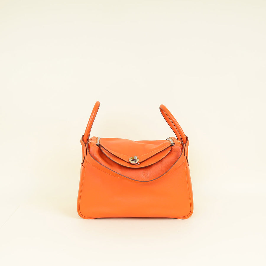 Hermes Orange Lindy 30 Evercolor Bag