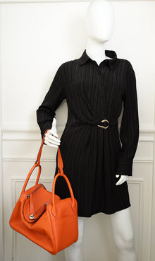 Hermes Orange Lindy 30 Evercolor Bag