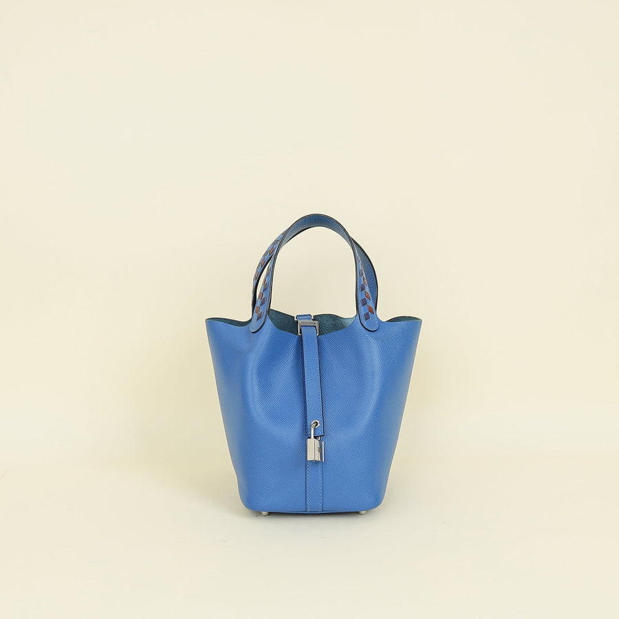 Hermes Tricolor Picotin Lock 18 Tressage Bag