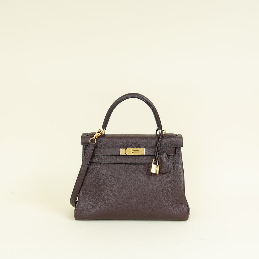 Hermes Rouge Sellier Retourne Kelly 28 Bag
